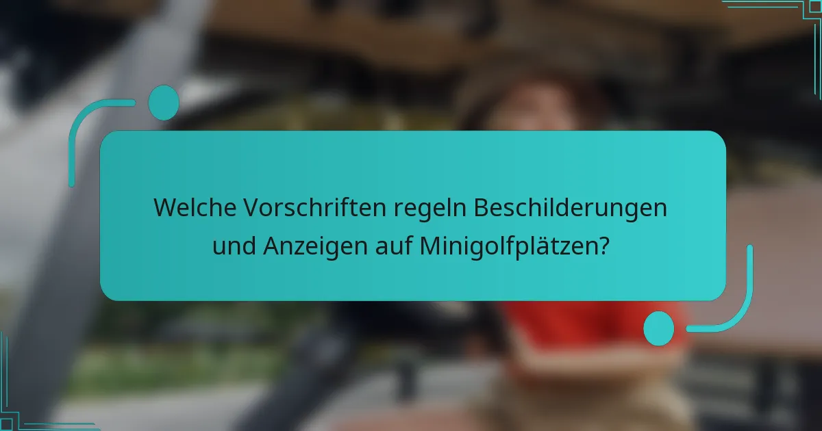 Welche Vorschriften regeln Beschilderungen und Anzeigen auf Minigolfplätzen?