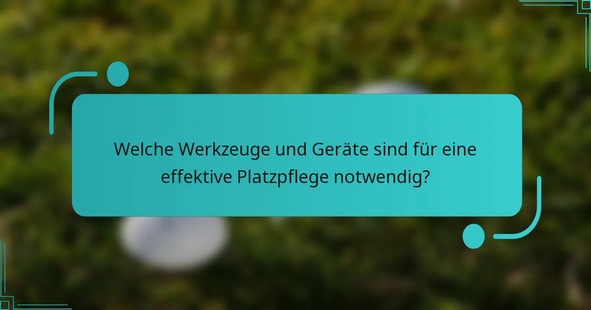 Welche Werkzeuge und Geräte sind für eine effektive Platzpflege notwendig?